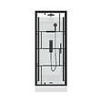 AURLANE - Cabine de douche Carrée 80x80x213 cm - Porte pivotante - Fond Blanc et Profilés Noir Mat - RUBIQ - vignette