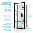 AURLANE - Cabine de douche Carrée 80x80x213 cm - Porte pivotante - Fond Blanc et Profilés Noir Mat - RUBIQ - vignette