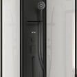 AURLANE - Cabine de douche 1/4 de cercle 85x85x210/235 cm - Receveur + Fonds Blancs / Colonne + Profilés Noirs - vignette