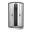AURLANE - Cabine de douche 1/4 de cercle 85x85x210/235 cm - Receveur + Fonds Blancs / Colonne + Profilés Noirs - vignette