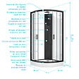 AURLANE - Cabine de douche 1/4 de cercle 85x85x210/235 cm - Receveur + Fonds Blancs / Colonne + Profilés Noirs - vignette