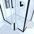 AURLANE - PACK PAROI PORTE DE DOUCHE + PAROI RETOUR + RECEVEUR A POSER - 120x90 COULISSANTE-CRUSH MOON 120x90 - vignette