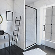 AURLANE - PACK PAROI PORTE DE DOUCHE PIVOTANTE+ RECEVEUR A POSER - 90x90 PIVOTANTE -CRUSH MOON PIVOTANTE 90x90 - vignette