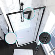 AURLANE - PACK PAROI PORTE DE DOUCHE PIVOTANTE+ RECEVEUR A POSER - 90x90 PIVOTANTE -CRUSH MOON PIVOTANTE 90x90 - vignette