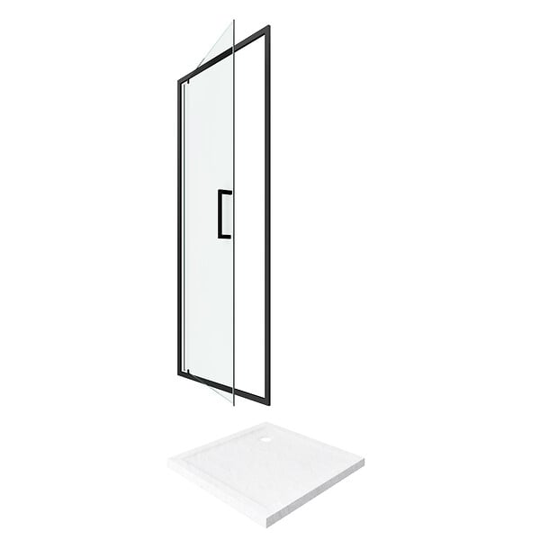 AURLANE - PACK PAROI PORTE DE DOUCHE PIVOTANTE+ RECEVEUR A POSER - 90x90 PIVOTANTE -CRUSH MOON PIVOTANTE 90x90 - large