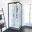 AURLANE - PACK PAROI PORTE DE DOUCHE D'ANGLE+ RECEVEUR A POSER-90x90 OUVERTURE EN ANGLE-CRUSH MOON ANGLE 90x90 - vignette