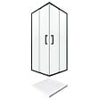 AURLANE - PACK PAROI PORTE DE DOUCHE D'ANGLE+ RECEVEUR A POSER-90x90 OUVERTURE EN ANGLE-CRUSH MOON ANGLE 90x90 - vignette