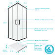 AURLANE - PACK PAROI PORTE DE DOUCHE D'ANGLE+ RECEVEUR A POSER-90x90 OUVERTURE EN ANGLE-CRUSH MOON ANGLE 90x90 - vignette
