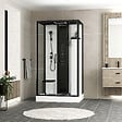 AURLANE - Cabine de douche rectangle 115x90x218 cm - Fonction HAMMAM, Jets Hydromassants, Led et Bluetooth - vignette
