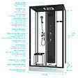 AURLANE - Cabine de douche rectangle 115x90x218 cm - Fonction HAMMAM, Jets Hydromassants, Led et Bluetooth - vignette