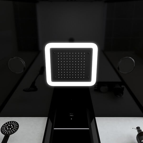 AURLANE - Cabine de douche rectangle 115x90x218 cm - Fonction HAMMAM, Jets Hydromassants, Led et Bluetooth - large