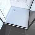 AURLANE - Porte de douche Pivotante et retour profilés noir + receveur a poser - 80x80x204cm - CRUSH PIVOTANTE - vignette