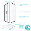 AURLANE - Porte de douche Pivotante et retour profilés noir + receveur a poser - 80x80x204cm - CRUSH PIVOTANTE - vignette