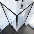 AURLANE - Porte de douche Pivotante et retour profilés noir + receveur a poser - 80x80x204cm - CRUSH PIVOTANTE - vignette