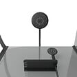 AURLANE - Cabine de douche 1/4 de cercle 90x90x207/222 cm - Receveur bas - Fonds Gris Profilés Noir Mat - FOGGY LOW - vignette