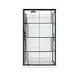 AURLANE - Cabine de douche 110x80cm / Receveur Bas - Verre transparent sérigraphié et Blanc - Profilés Noir - vignette