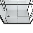 AURLANE - Cabine de douche 110x80cm / Receveur Bas - Verre transparent sérigraphié et Blanc - Profilés Noir - vignette