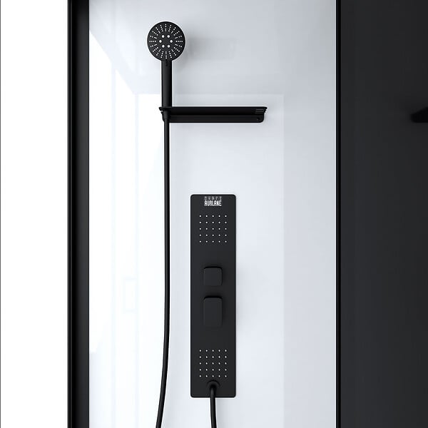 AURLANE - Cabine de douche 110x80x215cm - Verre Trempé - Mitigeur Noir - DUALITY 4 RECTANGLE - large