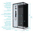 AURLANE - Cabine de douche 110x80x215cm - Verre Trempé - Mitigeur Noir - DUALITY 4 RECTANGLE - vignette