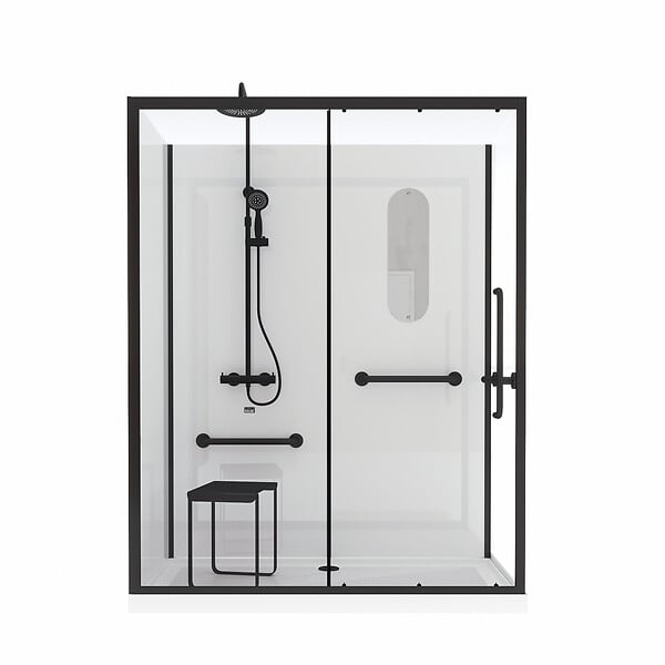 AURLANE - Cabine de douche Sécurisée et Accessible à Tous 160x85x220cm - Mitigeur Thermostatique - large