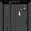 AURLANE - Cabine de douche Hydromassante 140x85x218 cm - Porte coulissante - Fonds & Profilés Noir Mat - vignette