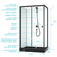 AURLANE - Cabine de douche rectangulaire 110x80x197 cm - Porte coulissante - Receveur Noir Mat - vignette