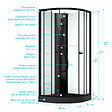 AURLANE - Cabine de douche 1/4 de cercle 85x85x200 cm - Portes coulissantes - Receveur Noir Mat - vignette