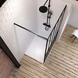 AURLANE - Ensemble douche à l'italienne avec Receveur blanc caniveau 80x100 + paroi atelier 100cm - vignette