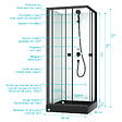 AURLANE - Cabine de douche intégrale 80x80x200 cm carrée - Portes coulissantes - Receveur Noir Mat - vignette