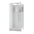 AURLANE - Cabine de Douche Carrée 90x90cm Porte Pivotante - Blanche - Bande Effet Miroir - SQUARE STRIPE - vignette
