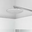 AURLANE - Cabine de Douche Carrée 90x90cm Porte Pivotante - Blanche - Bande Effet Miroir - SQUARE STRIPE - vignette
