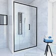 AURLANE - PACK PAROI PORTE DE DOUCHE + RECEVEUR A POSER - 120x90 COULISSANTE-CRUSH MOON 120x90 - vignette