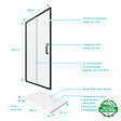 AURLANE - PACK PAROI PORTE DE DOUCHE + RECEVEUR A POSER - 120x90 COULISSANTE-CRUSH MOON 120x90 - vignette