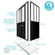 AURLANE - Pack Paroi porte de douche coulissante + retour 80 cm type atelier + receveur blanc 120x200 cm - vignette
