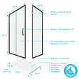 AURLANE - PACK PAROI PORTE DE DOUCHE + PAROI RETOUR + RECEVEUR A POSER - 120x80 COULISSANTE -CRUSH MOON 120x80 - vignette