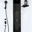 AURLANE - Cabine de douche 1/4 de cercle 95x95x218 cm - Fonction HAMMAM, Jets Hydromassants, Led et Bluetooth - vignette