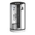 AURLANE - Cabine de douche 1/4 de cercle 95x95x218 cm - Fonction HAMMAM, Jets Hydromassants, Led et Bluetooth - vignette