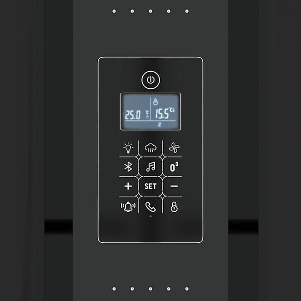 AURLANE - Cabine de douche 1/4 de cercle 95x95x218 cm - Fonction HAMMAM, Jets Hydromassants, Led et Bluetooth - large
