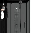 AURLANE - Cabine de douche Carrée Hydro 90x90x218 cm - Porte Pivotante - Fond & Profilés Noir Mat - vignette