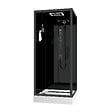 AURLANE - Cabine de douche Carrée Hydro 90x90x218 cm - Porte Pivotante - Fond & Profilés Noir Mat - vignette
