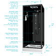 AURLANE - Cabine de douche Carrée Hydro 90x90x218 cm - Porte Pivotante - Fond & Profilés Noir Mat - vignette