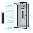 AURLANE - Cabine de douche Hydromassante 110x80 Receveur Bas - Fond Gris et Profilés Noir Mat - GREY STYLE LOW - vignette