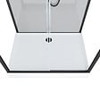 AURLANE - Cabine de douche Hydromassante 110x80 Receveur Bas - Fond Gris et Profilés Noir Mat - GREY STYLE LOW - vignette