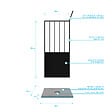 AURLANE - Pack Paroi de douche 90x200 cm noir mat + Receveur haut a poser 90X90cm - blanc effet pierre - vignette