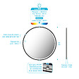 AURLANE - Miroir salle de bain ROND avec éclairage LED et contour noir - Diam 60cm - vignette