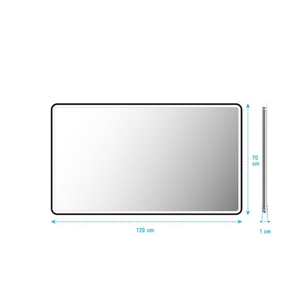 AURLANE - Miroir salle de bain avec eclairage LED et contour noir - 120x70cm - GO BLACK LED - large