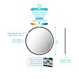 AURLANE - Miroir salle de bain ROND avec éclairage LED et contour noir - Diam 50cm - vignette