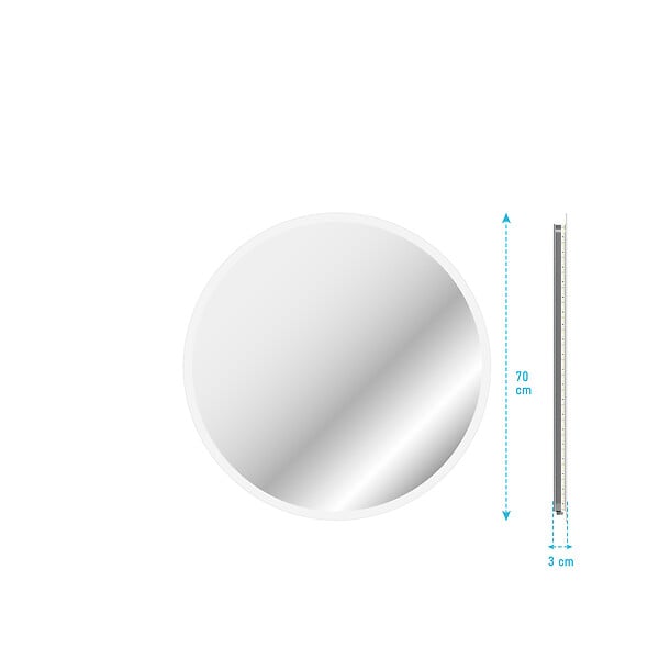 AURLANE - Miroir salle de bain rond avec eclairage LED - Diamètre 70cm - GO LED - large
