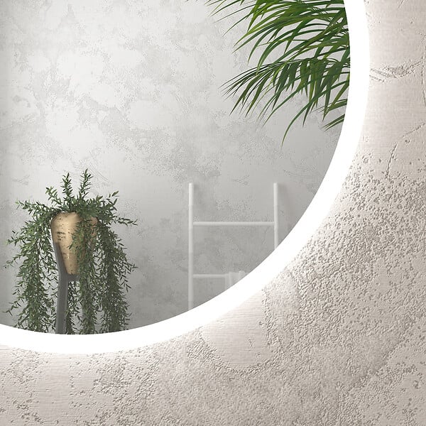 AURLANE - Miroir salle de bain rond avec eclairage LED - Diamètre 50cm - GO LED - large