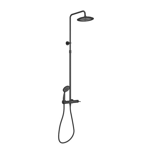 AURLANE - Colonne de douche Mécanique finition Noire Mate - 133x28x52 cm - MOLLY BLACK - large